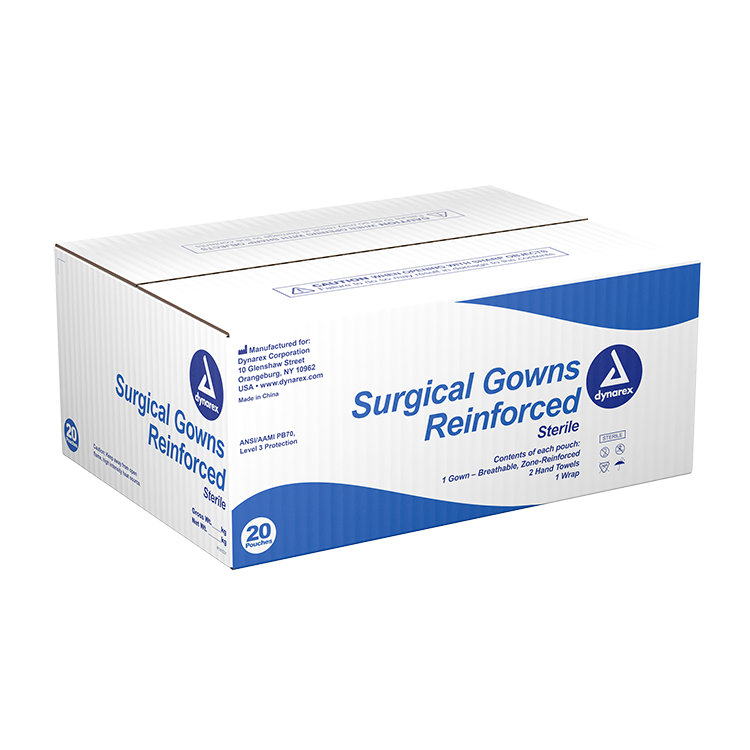 Dynarex Surgical Gowns Reinforced (20 Count)