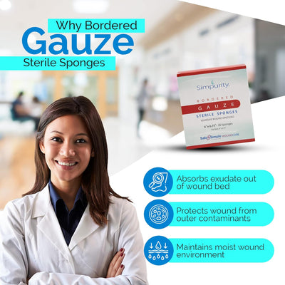 Safe N Simple Simpurity Bordered Woven Gauze (480 Count)