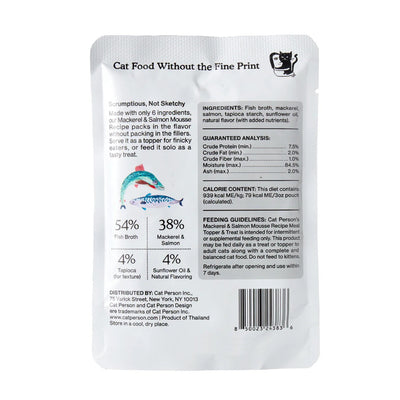 Cat Person Cat Mousse Mackerel & Salmon 3oz Pouch
