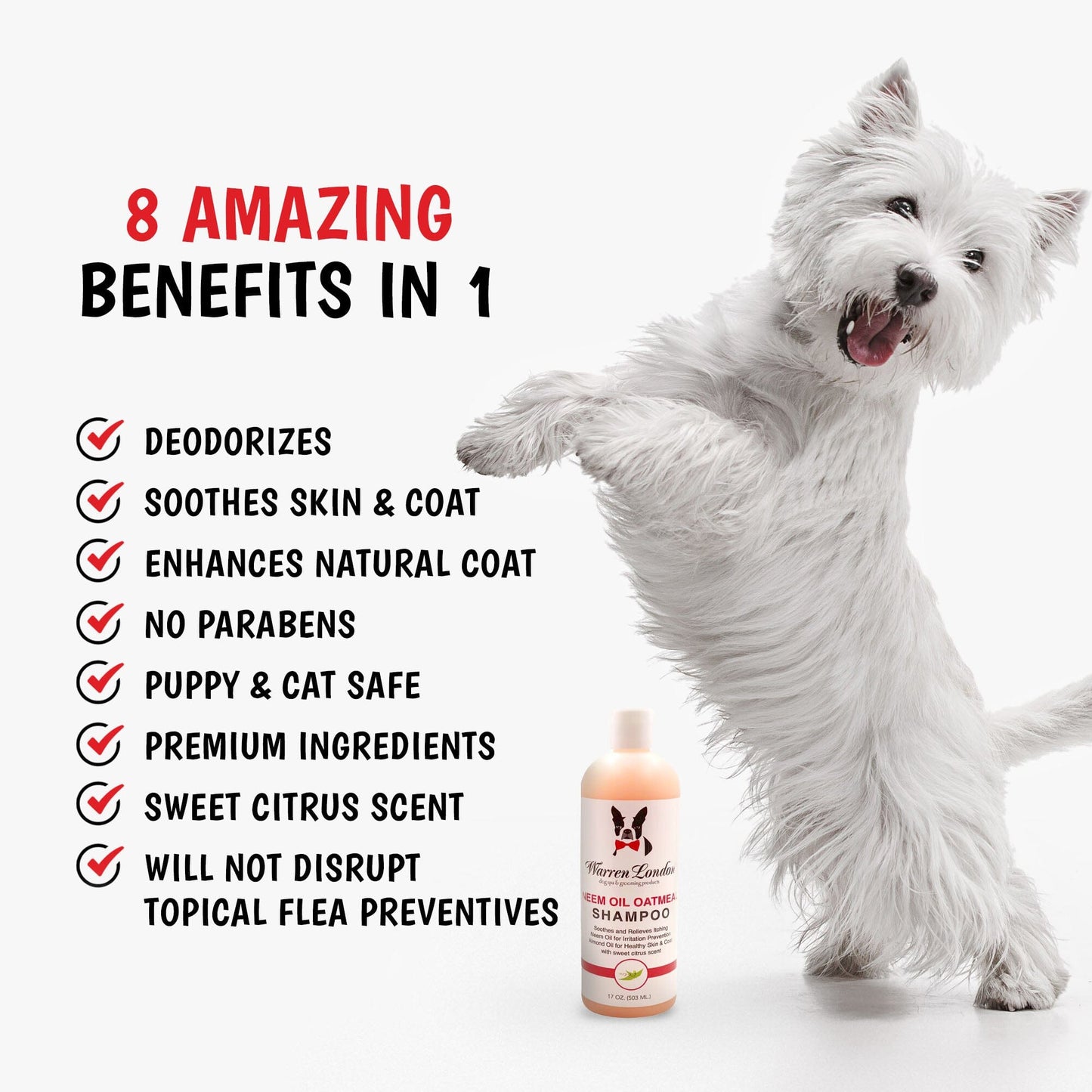 Neem Oil Oatmeal Shampoo - Soothes and Prevents Itching - Professional Size