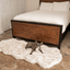 PupRug® Runner Faux Fur Memory Foam Dog Bed - Curve White with Brown Accents