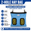 CuteNfuzzy 2-Opening Hay Bag for Rabbits, Guinea Pigs & Chinchillas, Compact Hanging Hay Feeder, 9" x 11" x 1.5", Helps Reduce Hay Waste & Cage Mess, 6-Month Warranty