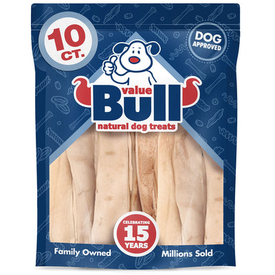 ValueBull Beef Cheek Slices, Long Lasting Dog Chews, Thick 9-10 Inch, 10 Count