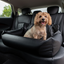PupProtector™ Faux Cool-to-Touch Vegan Leather Memory Foam Dog Car Bed -  Black