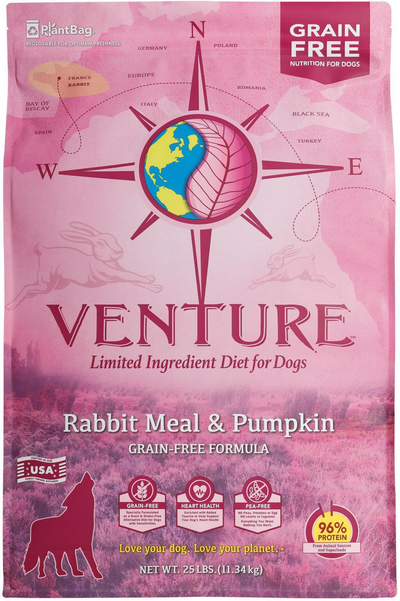 Earthborn Holistic Venture Limited ingredient Grain Free Rabbit Meal and Pumpkin Dry Dog Food