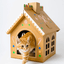 Cardboard Gingerbread Cat Playhouse Kit