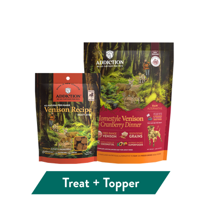 Addiction Venison Air-Dried Dog Food & Treats Duo