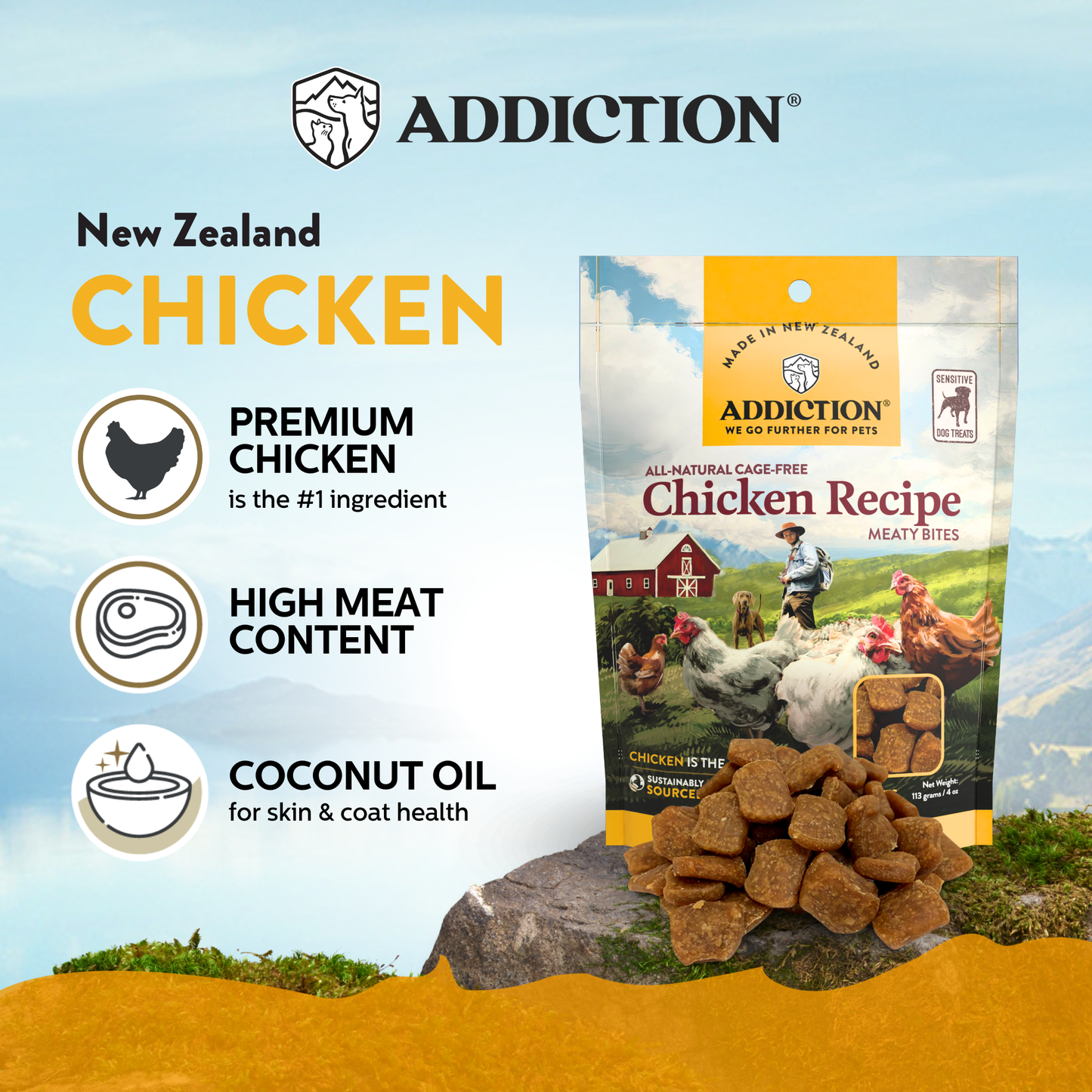 Addiction Meaty Bites Dog Treats Variety Bundle