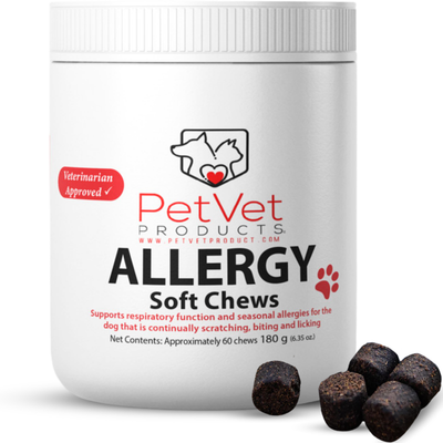 Dog Allergy Relief Chews – Pet Vet Products® Beef Liver Soft Chews with Probiotics for Itchy Skin, Skin Irritation & Seasonal Allergy Support
