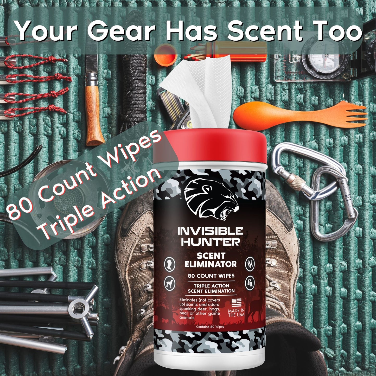 Invisible Hunter Scent Eliminator Wipes