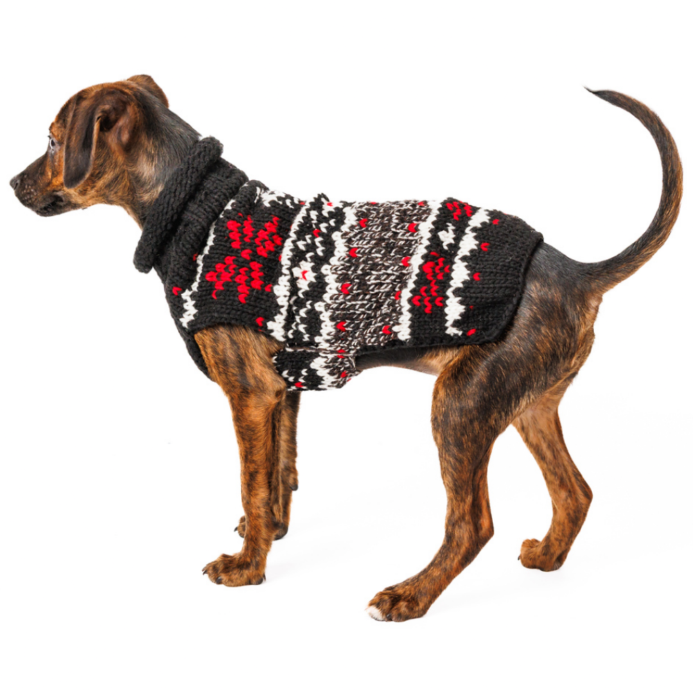 Black Nordic Snowflake Dog Sweater