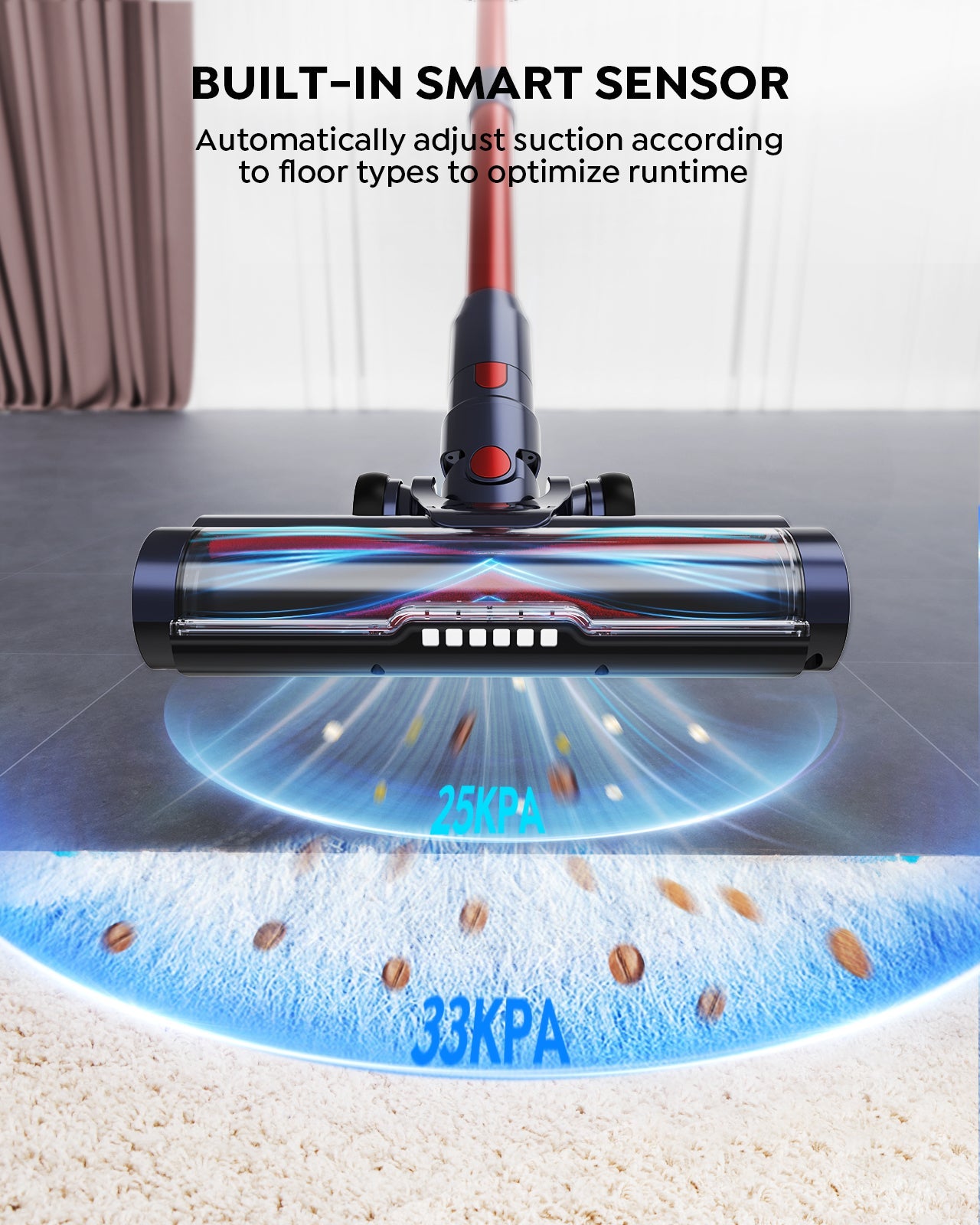 Buture VC50 Red Cordless Vacuum Cleaner