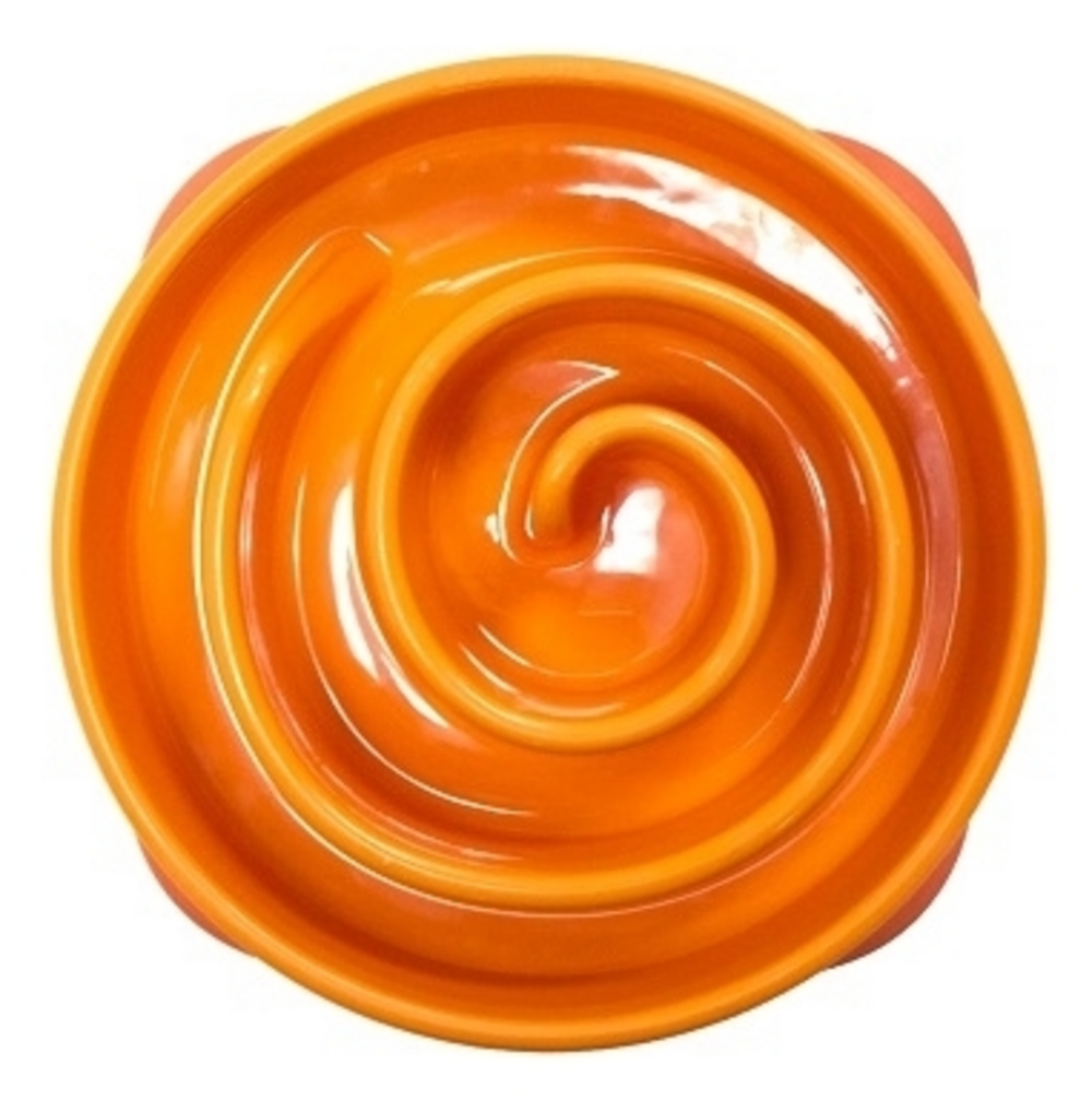 Outward Hound Fun Feeder Orange Swirl Dog Bowl