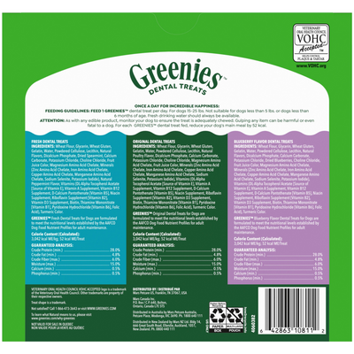 Greenies Petite Dental Chews Flavored with Spearmint and Blueberry Dog Treats