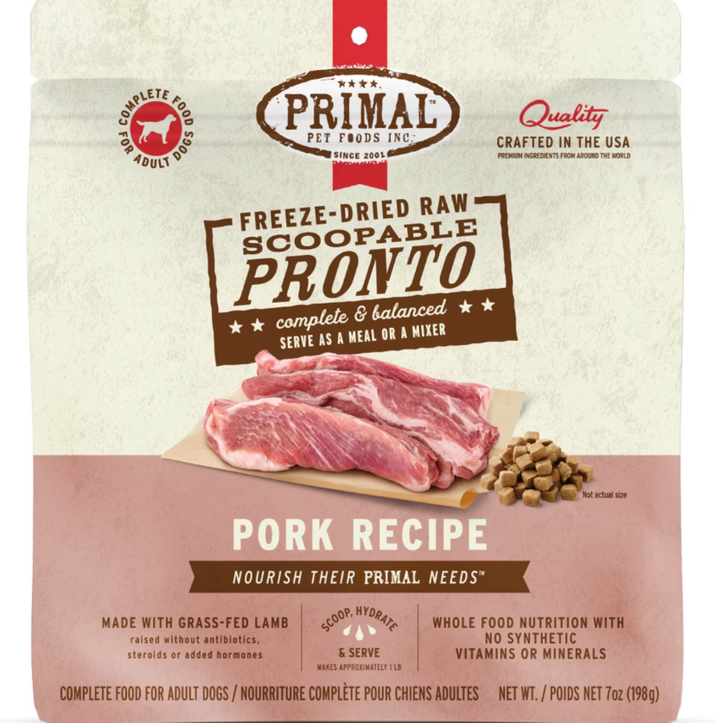 Primal Canine Pork Formula Freeze-Dried Pronto