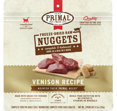Primal Freeze Dried Nuggets Venison Formula Complete Diet for Cats