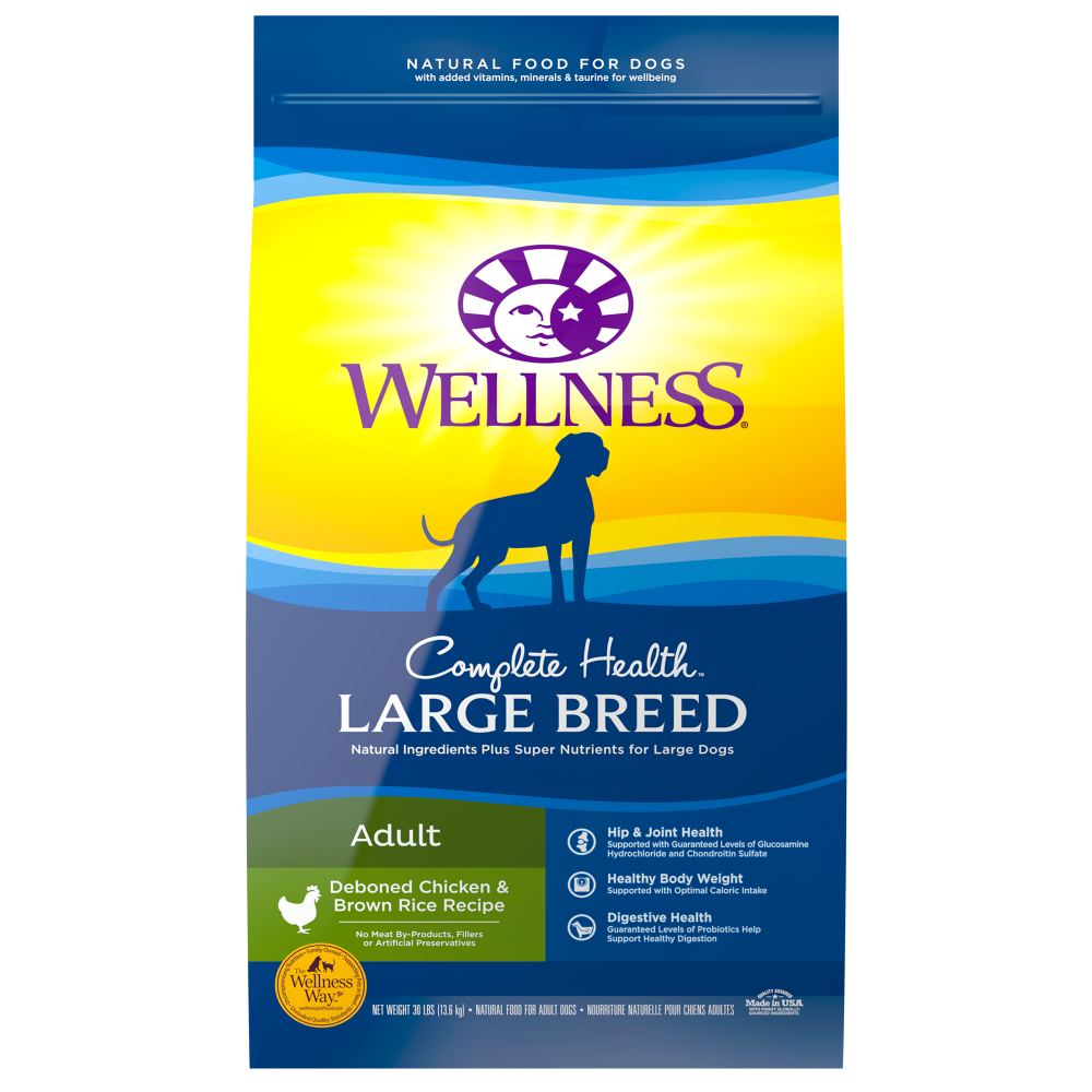 Wellness Complete Health Wholesome Grains Chicken and Brown Rice Large Breed Dog Food