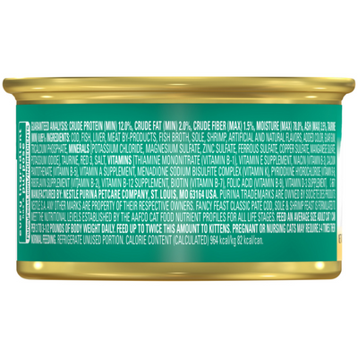 Fancy Feast Classic Pate Cod Sole and Shrimp Wet Cat Food