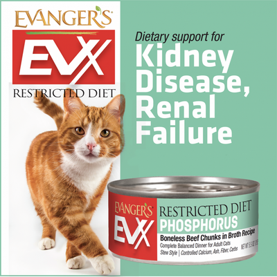 Evanger's EVX Restricted Diet Low Phosphorus Boneless Beef for Cats