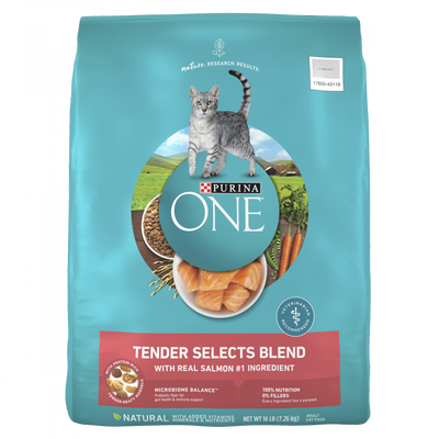 Purina One Tender Selects Blend Real Salmon Dry Cat Food