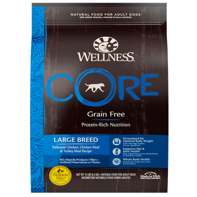 Wellness CORE Grain Free Natural Large Breed Health Chicken and Turkey Recipe Dry Dog Food