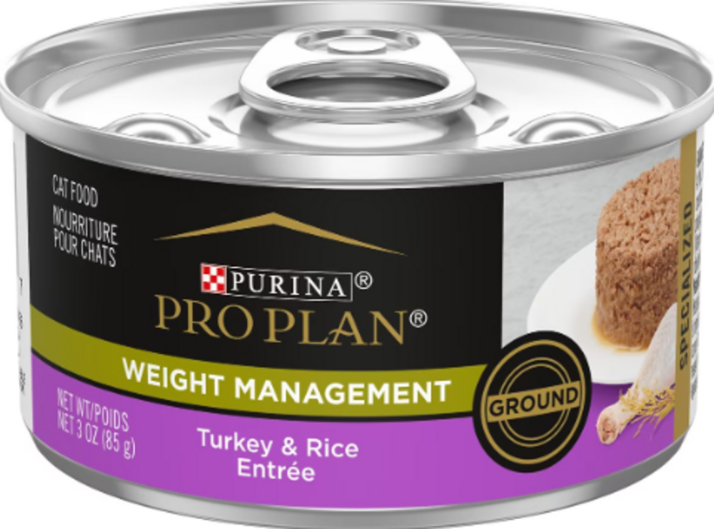 Purina Pro Plan Weight Management Ground Turkey and Rice Wet Cat Food