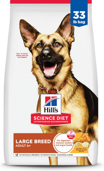 Hill's Science Diet Adult 6+ LG Breed Chicken Meal, Rice, & Barley Recipe Dry Dog Food