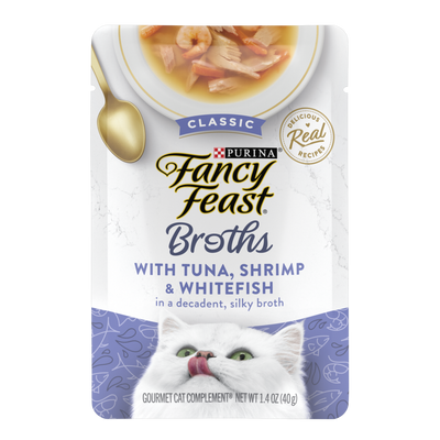 Fancy Feast Classic Broths Tuna Shrimp and Whitefish Wet Cat Food