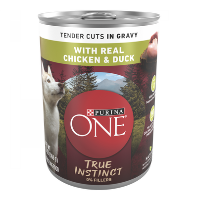 Purina One True Instinct Tender Cuts in Gravy Chicken and Duck Wet Dog Food