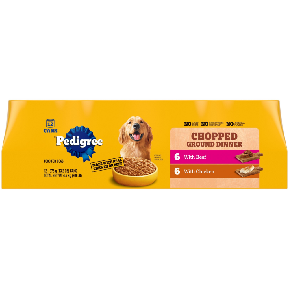 Pedigree Chopped Ground Dinner Multipack with Chicken and Beef Canned Dog Food