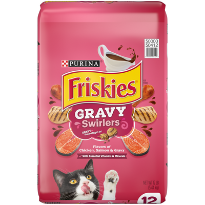 Friskies Gravy Swirlers Chicken and Salmon Dry Cat Food