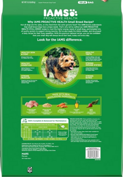Iams Proactive Health Small & Toy Breed Adult For Small Dogs With Real Chicken Dry Dog Food