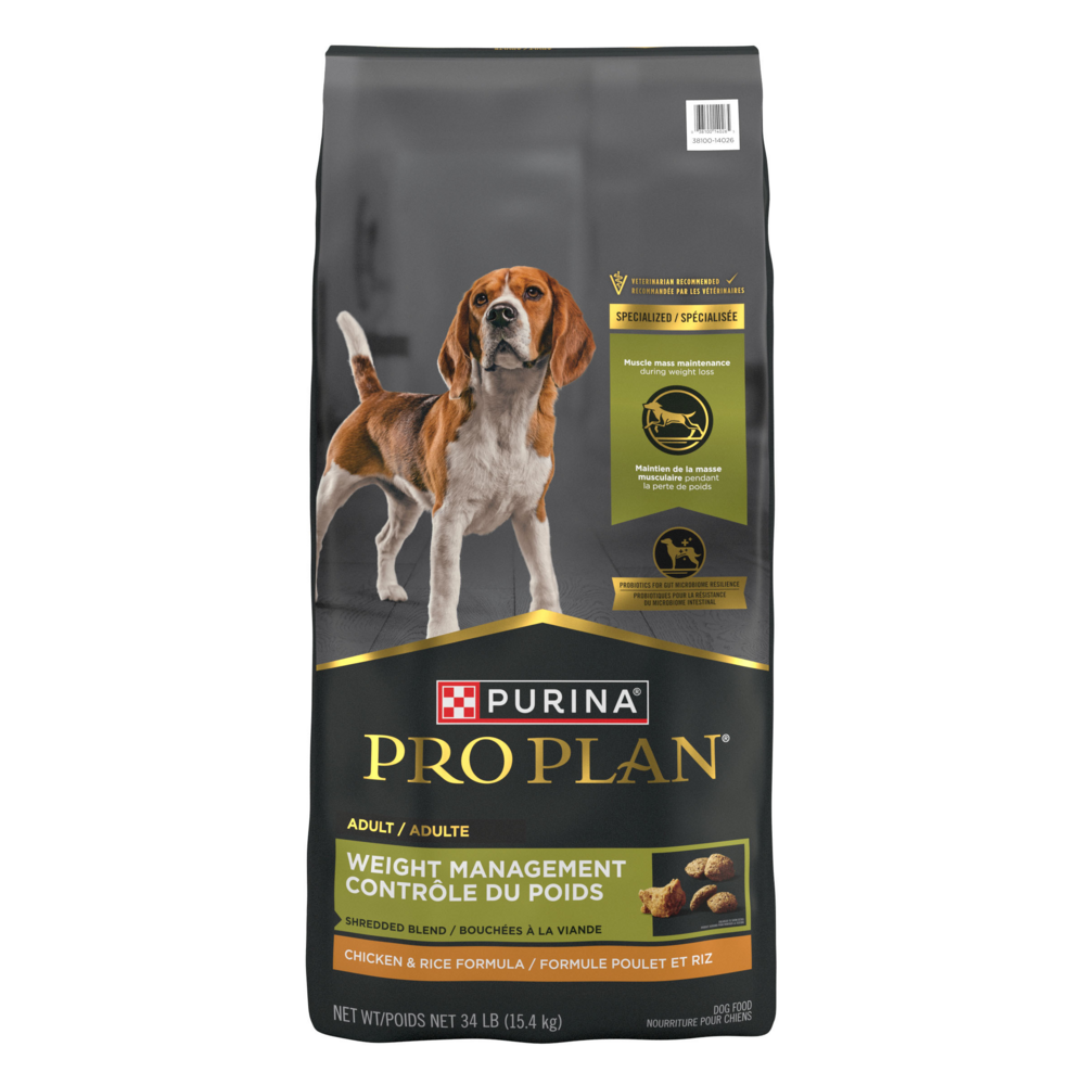 Purina Pro Plan Shredded Blend Weight Management Chicken and Rice Dry Dog Food