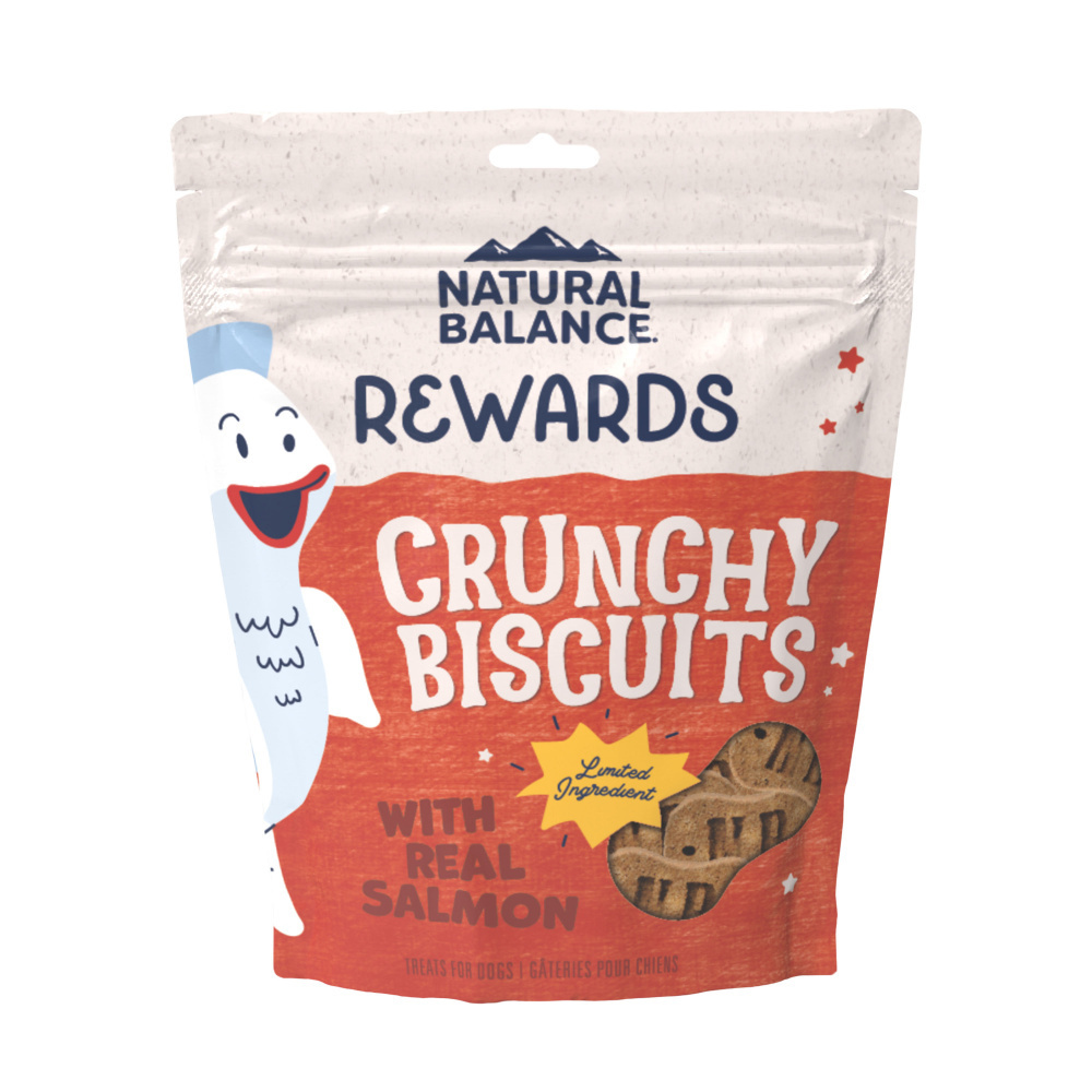 Natural Balance Rewards Crunchy Biscuits Dog Treats for Small Breeds with Real Salmon