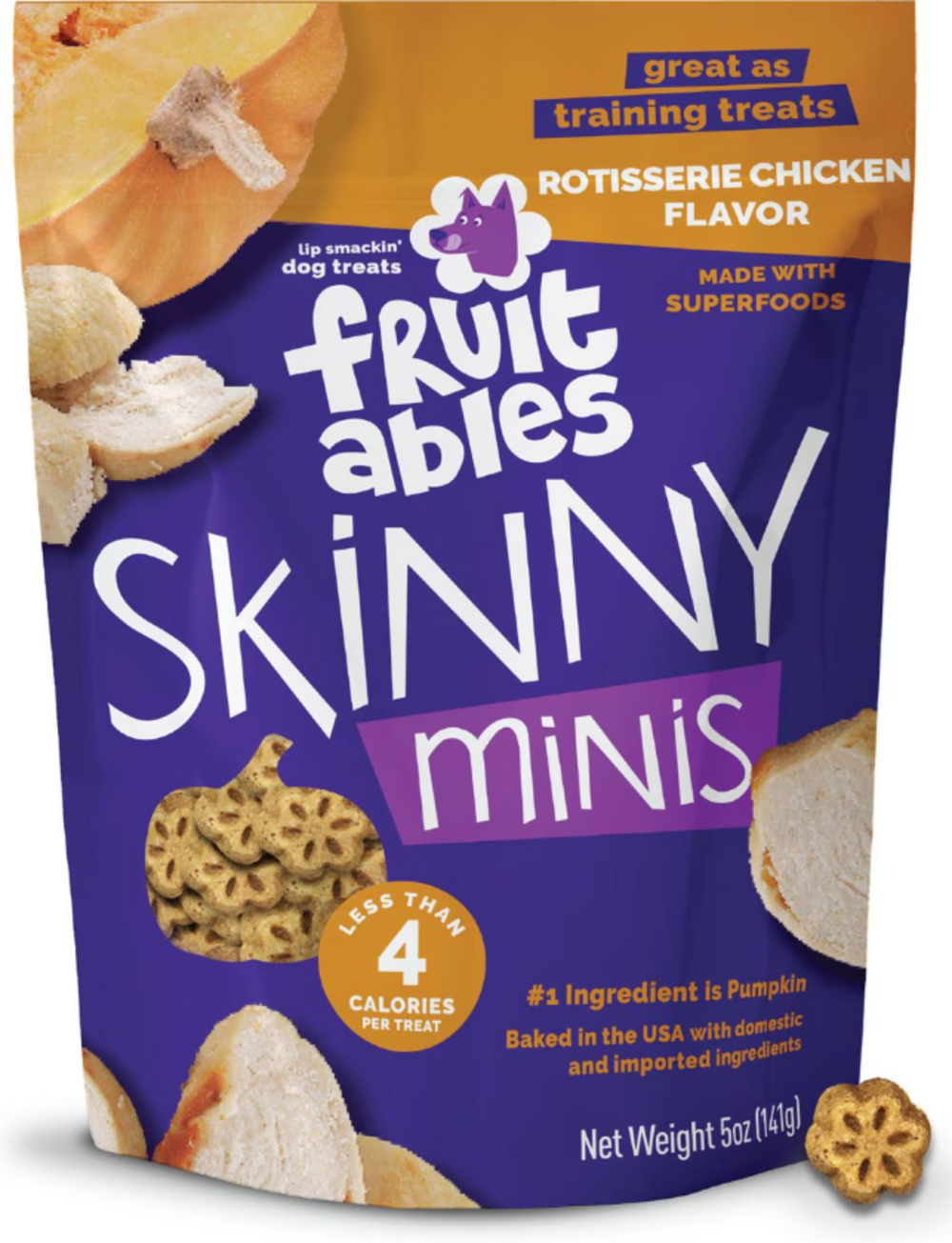Fruitables Skinny Minis Rotisserie Chicken Flavor Soft & Chewy Dog Treats