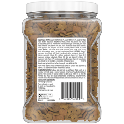 Friskies Party Mix Crunch Original Chicken Liver and Turkey Cat Treats Canister