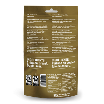 PureBites Freeze Dried Chicken & Duck Liver Cat Treats