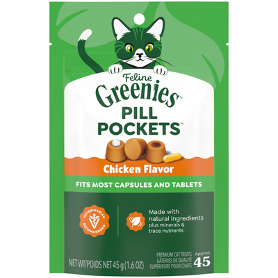 Greenies Pill Pockets Feline Chicken Flavor Cat Treats