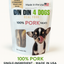 100% Pork Dog Treats, 5 Ounce Bag, Single Ingredient, High Protein