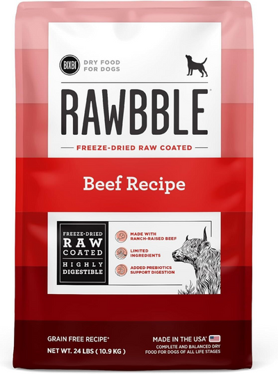 Bixbi Rawbble Freeze Dried Coated Beef Kibble Recipe for Dogs