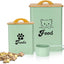 Airtight Cat Food Storage Containers with Scoop, 2-Piece Black Canister Set