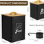 Airtight Cat Food Storage Containers with Scoop, 2-Piece Black Canister Set