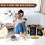 Airtight Cat Food Storage Containers with Scoop, 2-Piece Black Canister Set