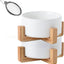 Ceramic Cat & Small Dog Bowl Set with Stand 13.5oz Non Slip Double