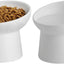 Ceramic Raised Tilted Cat Bowls Set of 2, Elevated Porcelain Feeder