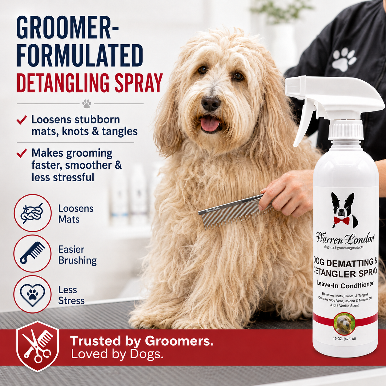 Dog De-matting and Detangler Spray - Leave-In Conditioner