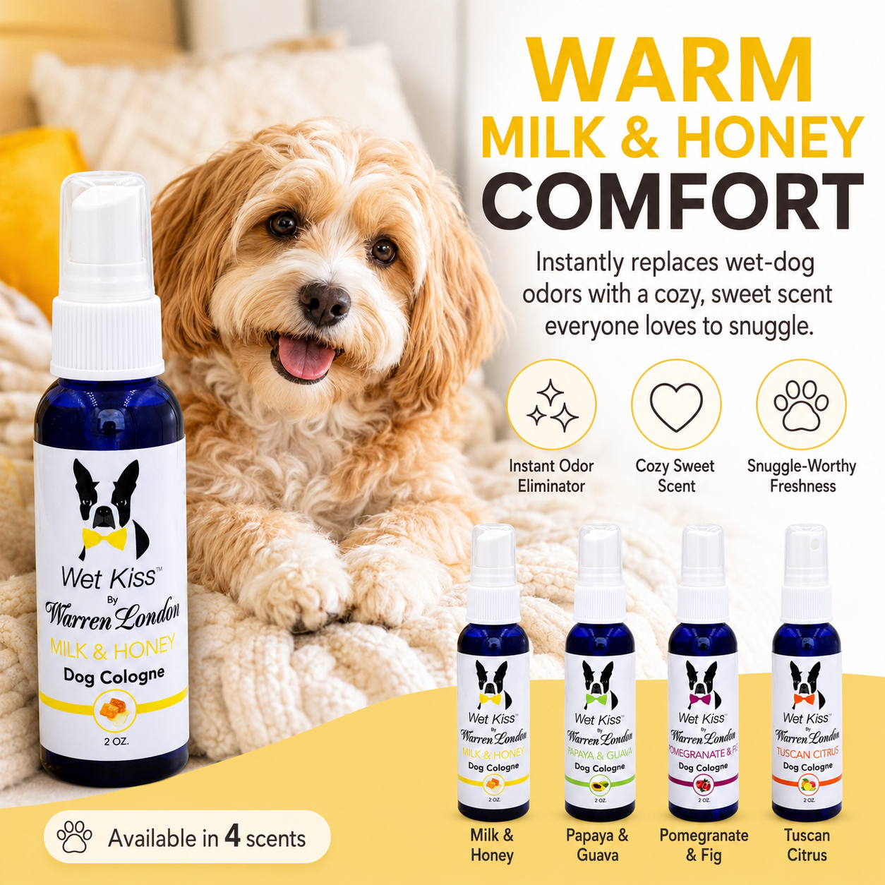 Wet Kiss Dog Cologne By Warren London - 2 Oz or 16 Oz