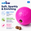 Glitter Ball  Dog Toy | Soft PUP-X Rubber Floating Fetch Ball with Treat Dispenser | USA Made