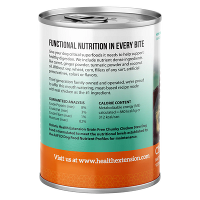 Health Extension Chicken Stew Grain Free Dog Food Can (12.5oz)