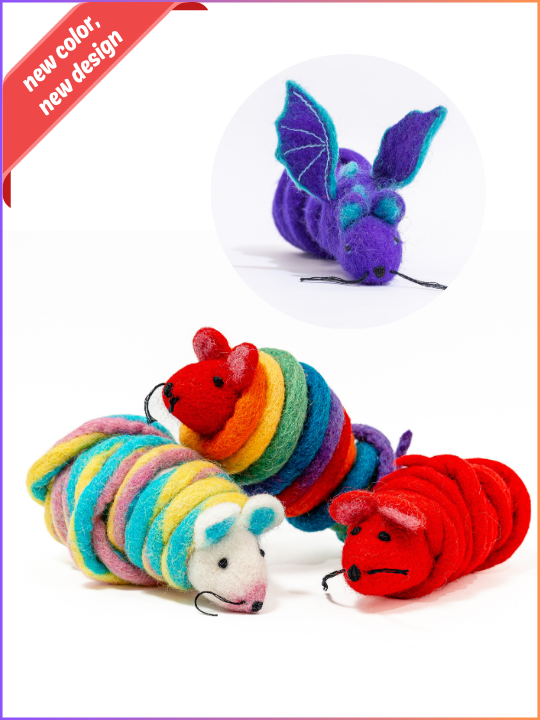 Catch a Mouse by the Tail - Wool Cat Toy